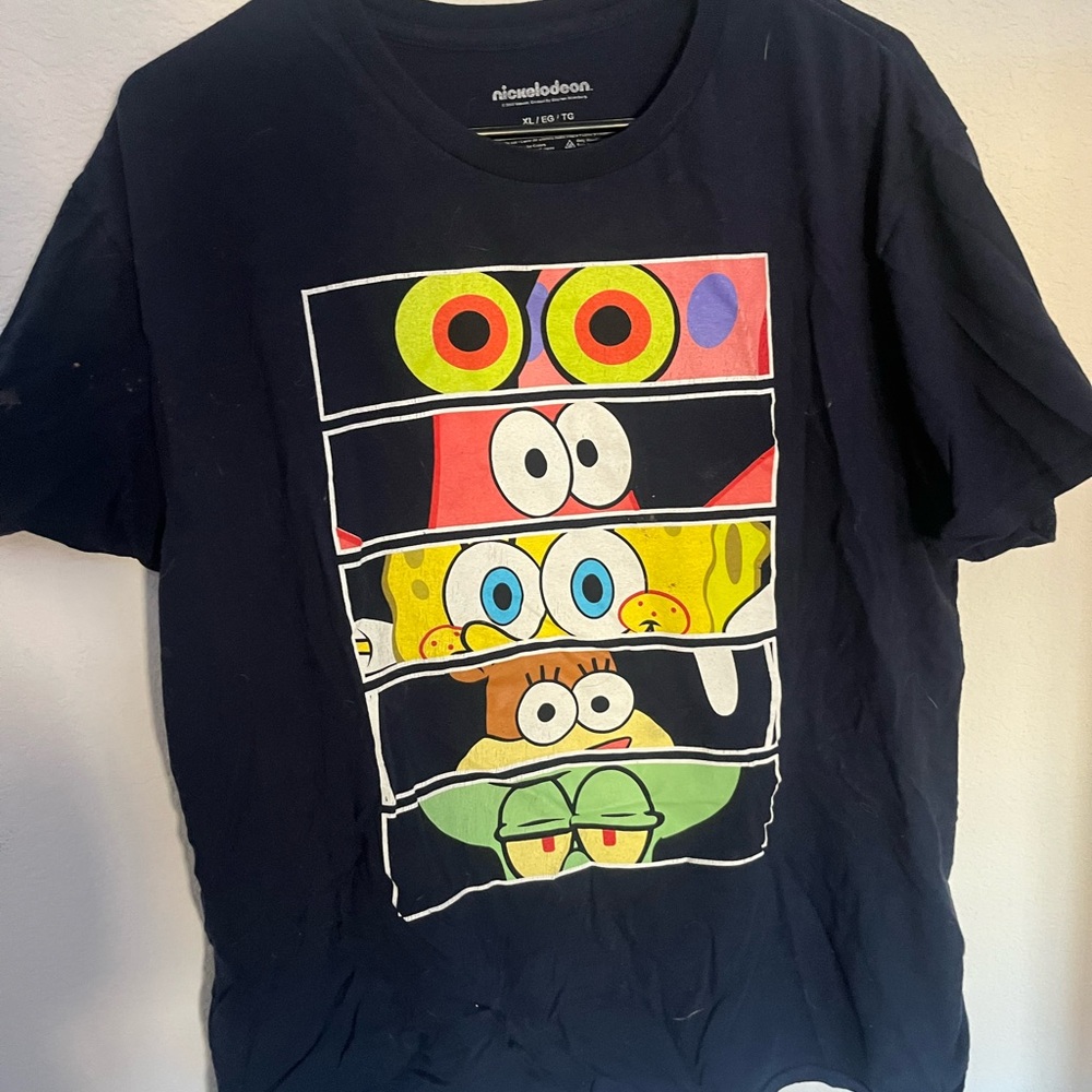 Nickelodeon’s SpongeBob Navy Blue Character Faces T-Shirt